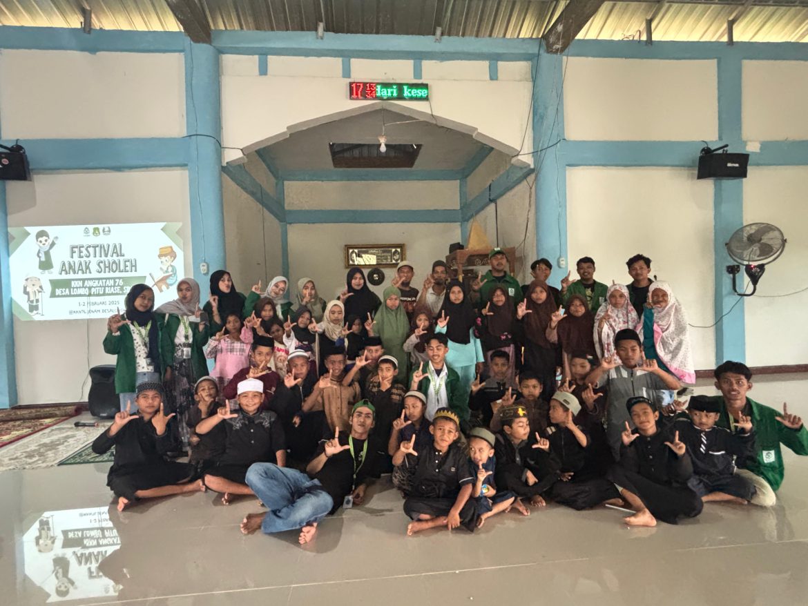 MEWUJUDKAN GENERASI BERAKHLAK MULIA, MAHASISWA KKN 76 UIN ALAUDDIN DESA LOMBO  SUKSES GELAR FESTIVAL ANAK SHOLEH