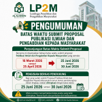 Pengumuman Perpanjangan Batas Waktu Submit Proposal Publikasi Ilmiah dan Pengabdian kepada Masyarakat Tahun 2026